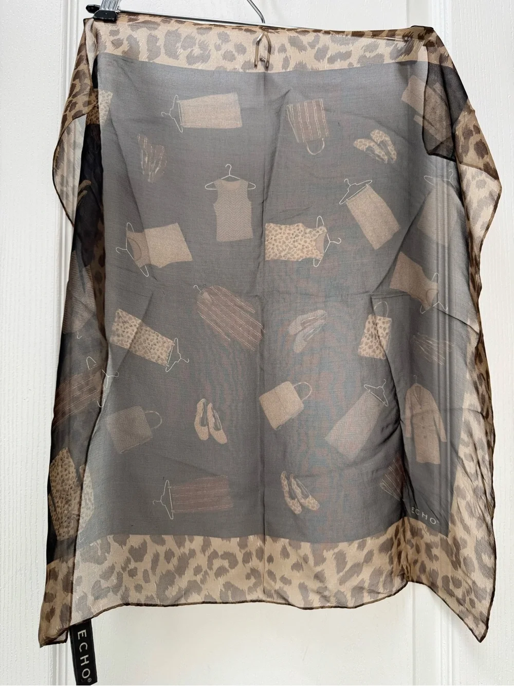 Vintage Echo sheer novelty scarf